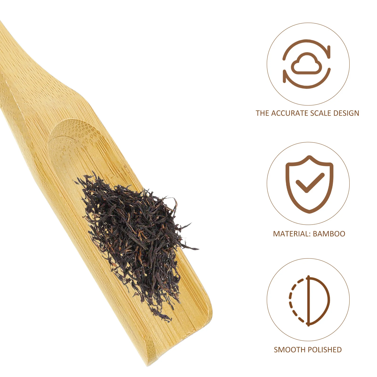 

2Pcs Bamboo Tea Scoop Spoon Lightweight Eco-Friendly Teaware Accessories for Tea Coffee Flour Candy Home Office