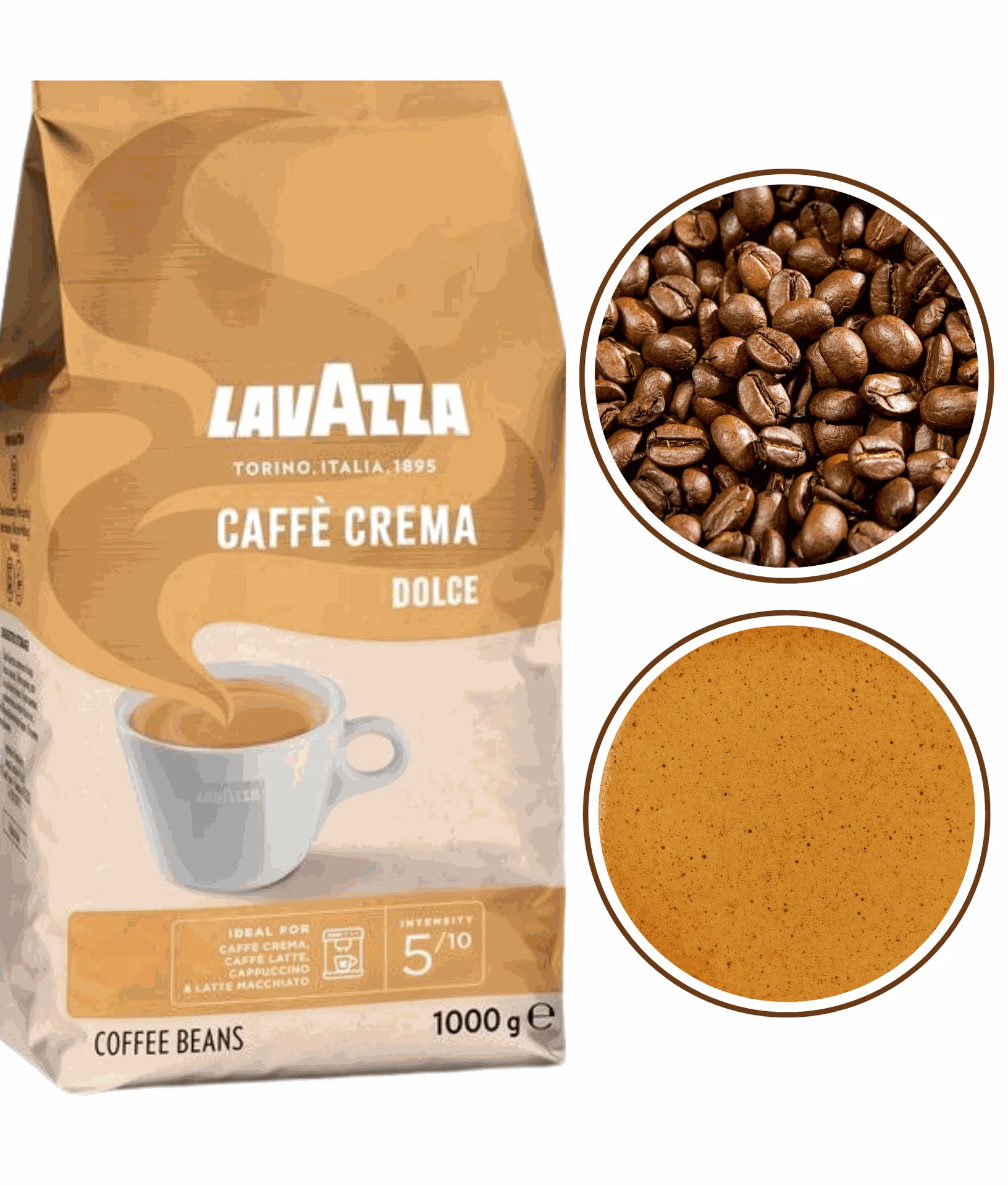 Lavazza Caffe Crema Dolce kawa ziarnista czarna 1 kg