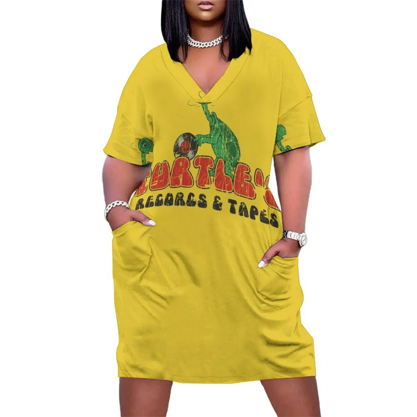 Turtle's Records & Tapes Loose Pocket Dress Dresses gala summer woman dress 2025