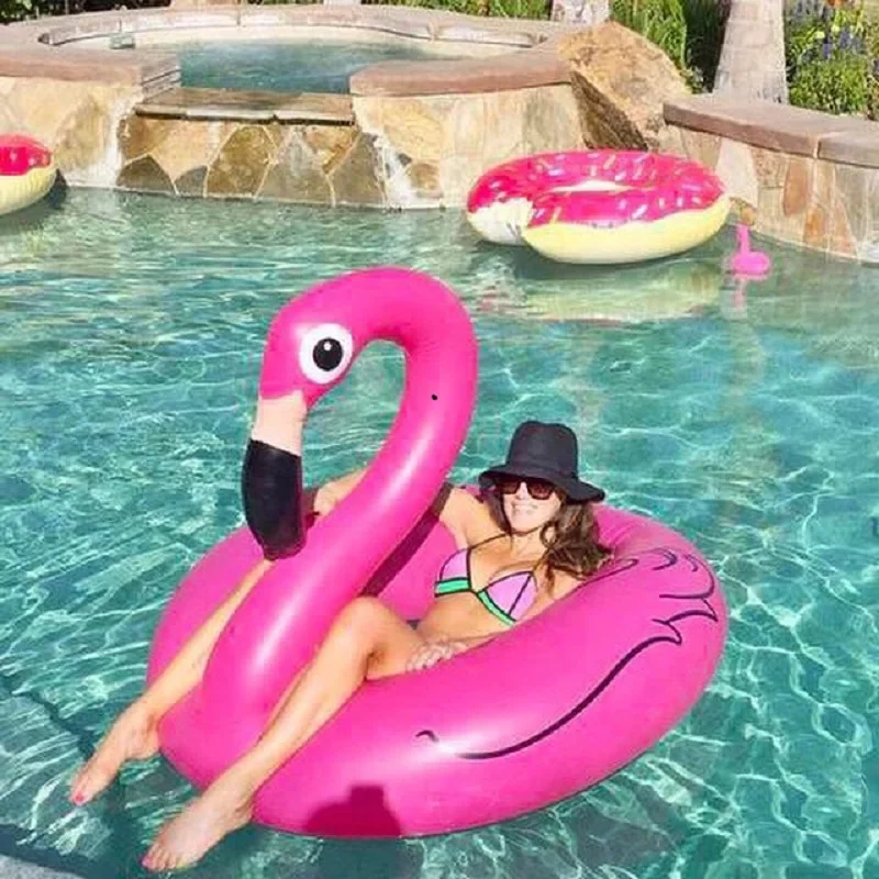 

Rooxin Flamingo Inflatable Swimming Ring for Adult Kids Swimming Circle Floating Ring Inflatable Pool Floats Toys Beach Party