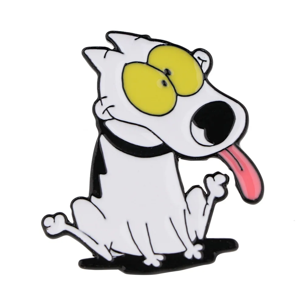 

Creative cartoon anime peripheral small animal badges funny and fun eggplant big eyes dog shaped metal brooch