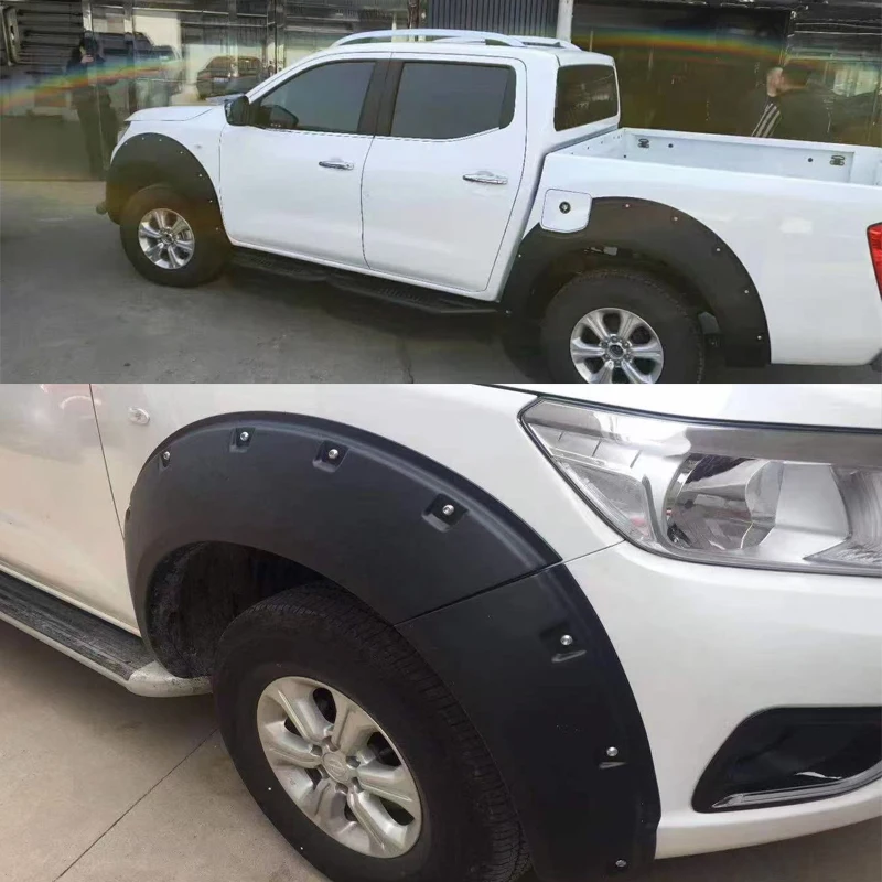 

ABS Black Fender Flare For Nissan Navara NP300 2015 2016 2017 2018 2019 4*4 Car Accesories Mudguard Pocket Rivet Style