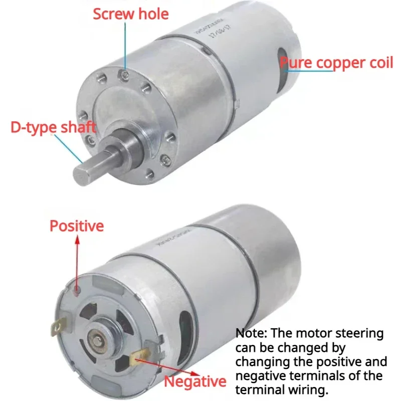 JGB37-545 Miniature DC Deceleration Motor 12v/24v 7-960RPM All Metal Gearbox High Torque Forward And Reverse Adjustable Motor