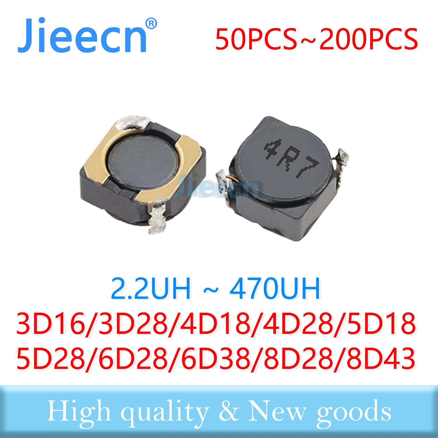 50~200PCS CDRH 3D16 3D28 4D18 4D28 5D18 5D28 6D28 6D38 8D28 8D43 1 UH - 680 UH 2.2 3.3 4.7 6.8 10 SMT Shielded Power Inductors