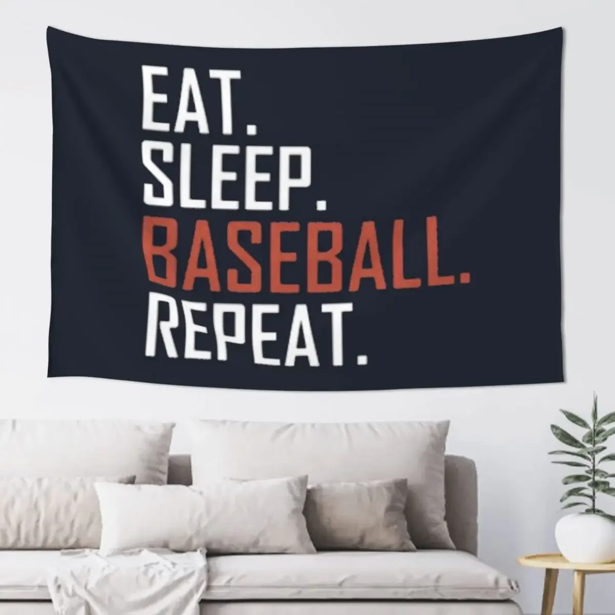 Eat. Sleep. Baseball. Repeat. Tapestry Hanging Wall Wall Hangings Decoration Tapestry