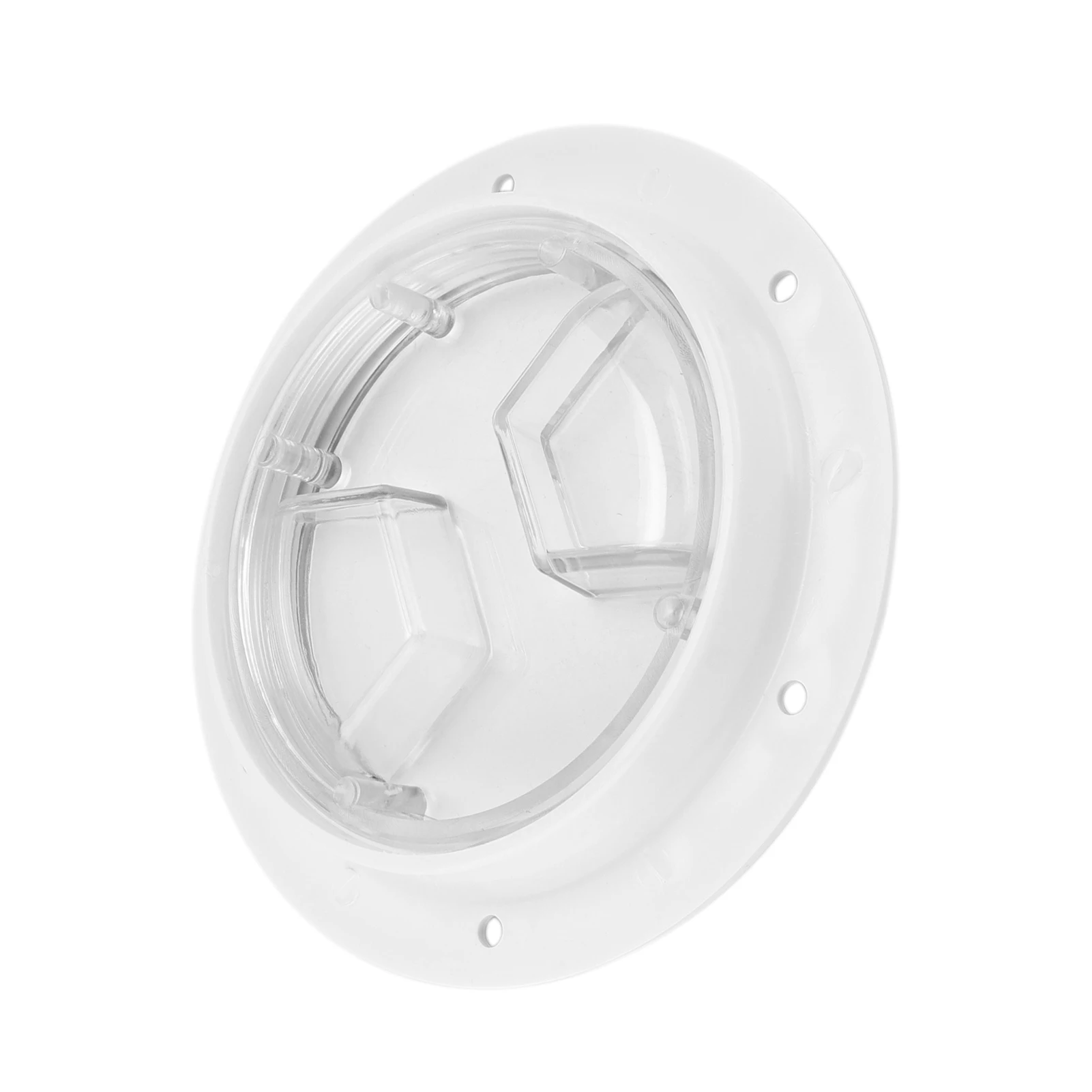 Boat Deck Access Hatch 4in/10.16cm Transparent Cover White Round ABS OEM for RV Marine Yacht Part