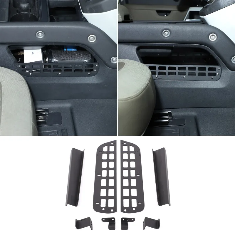 Center Console Storage Box Storage Divider Car Organizers Carbon Steel Aluminum Alloy For Land Rover Defender L663 2020-2026