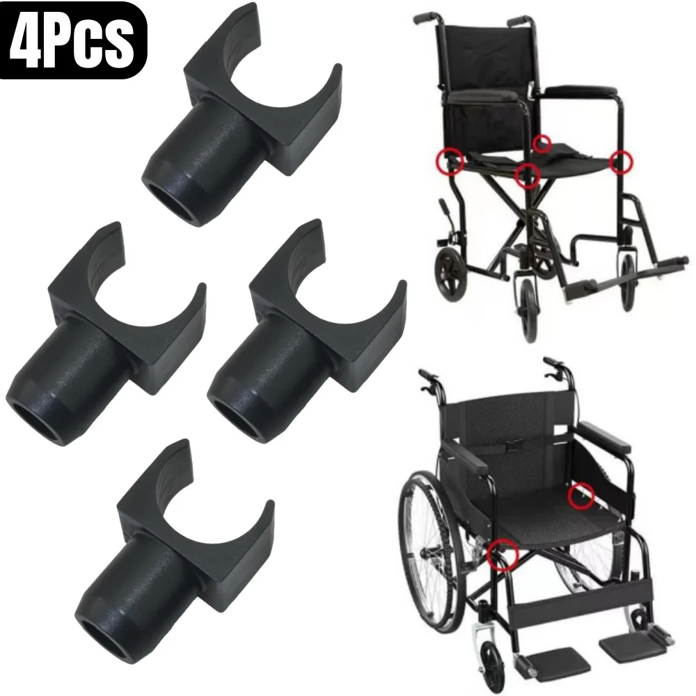 

4pcs Black Plastics Wheelchair Seat Rail Guide Auxiliary Wheelchair U-shaped Guide Rail Slider Smooth Auxiliary Accessories