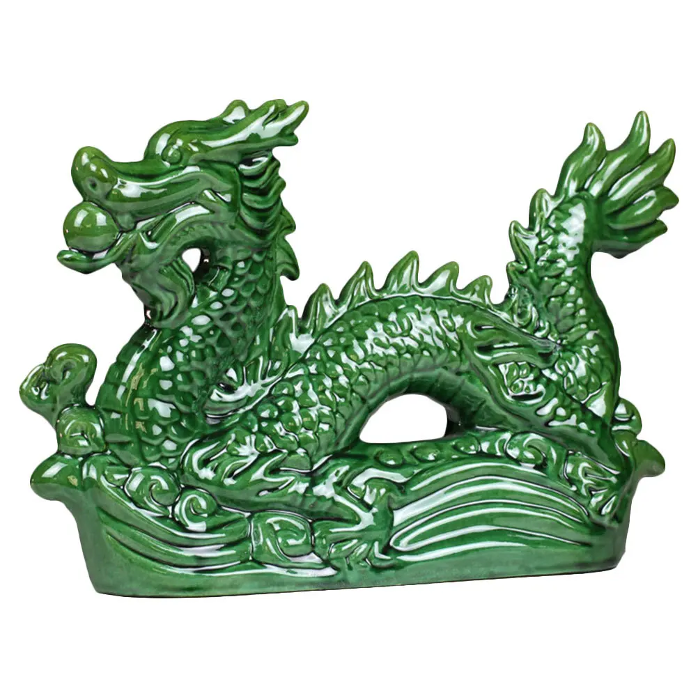 

Chinese Dragon Sculpture Vintage Style Desktop Decor Study Wine Cabinet Ceramic Dragon Statue Chinese Decorations