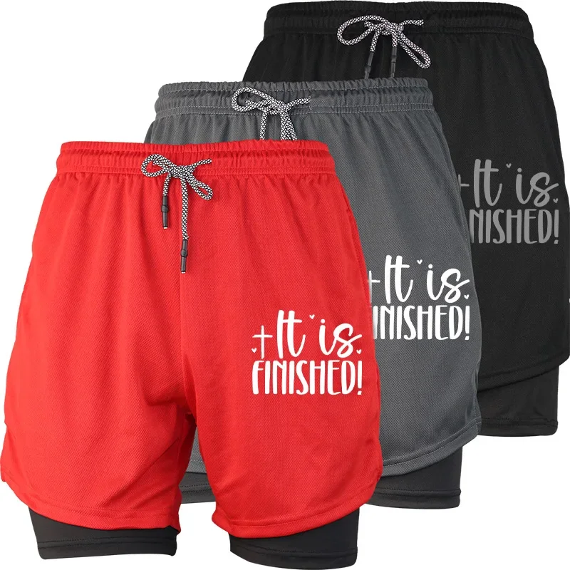 

Мужские узкие шорты для фитнеса на подкладке с принтом, повседневные пляжные шорты для тренировок, повседневный стиль с несколькими карманами