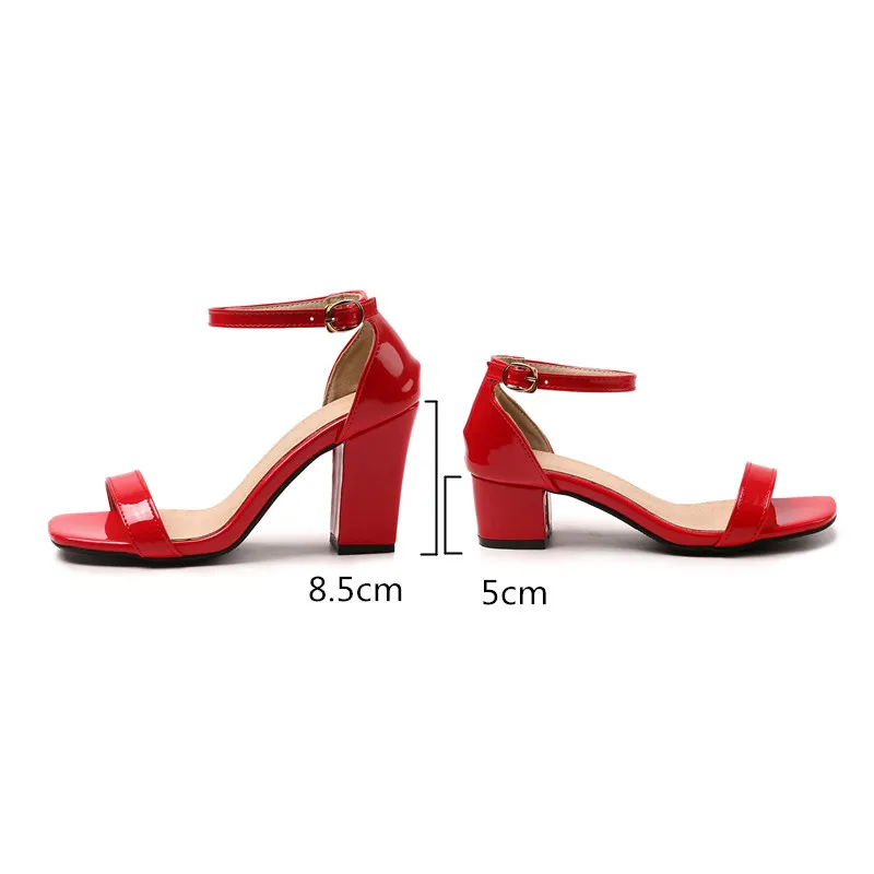 Summer Sandals Women Colors Concise Solid Ankle Strap Ladies Flip Flops High Heels Footwear Party Wedding Shoes Female Big Size