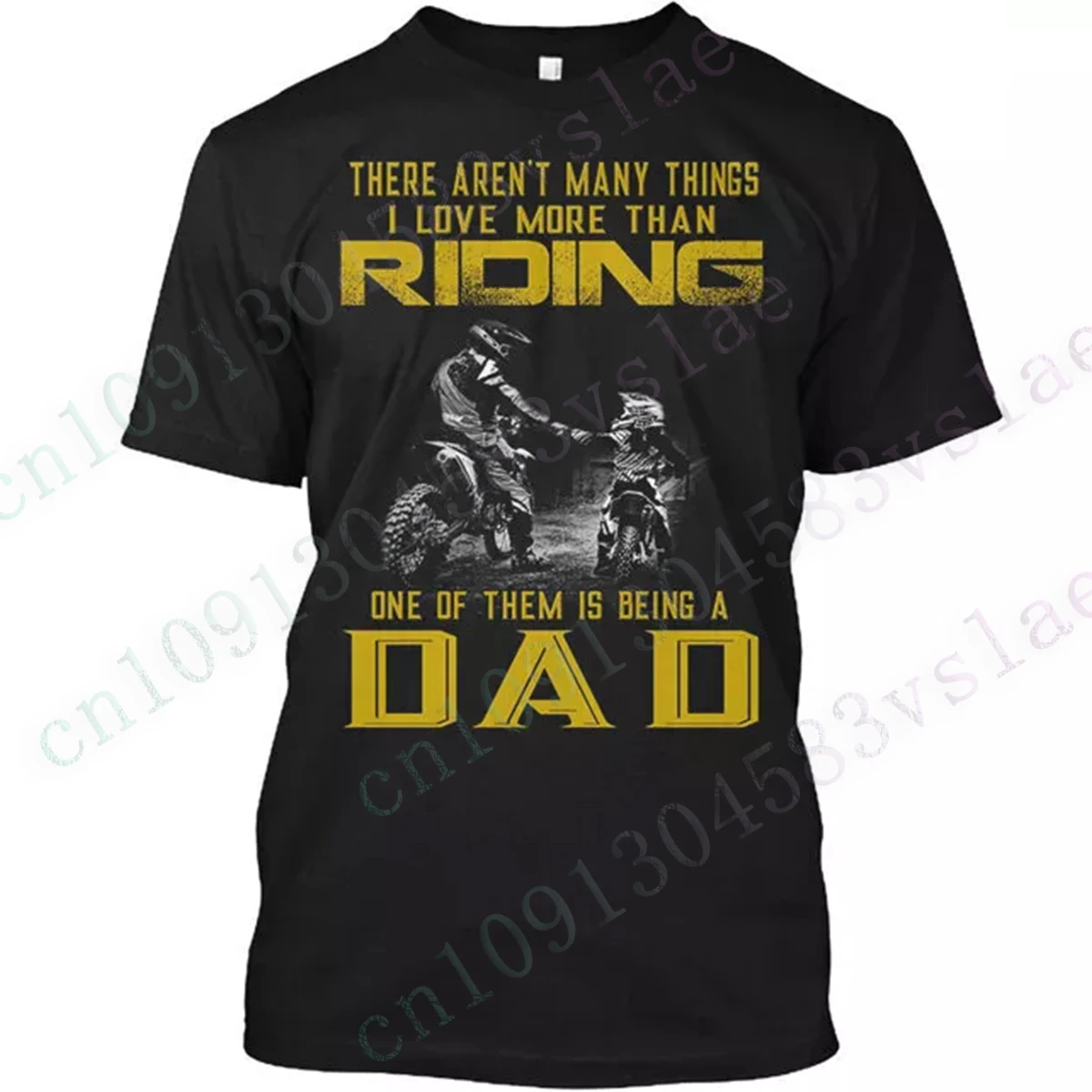 Men's T-Shirt Biker Rider Motorcycle I Dad Print T-Shirts Clothing Parent-Child Outfit Riding Clothes Cotton O-Neck Short Sleeve