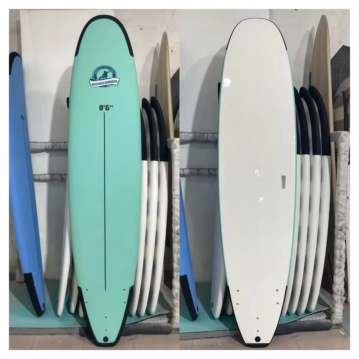 Custom IXPE Foam Surfboard Longboards Super Soft Top with EVA Bumper Head and Tail For Surfing