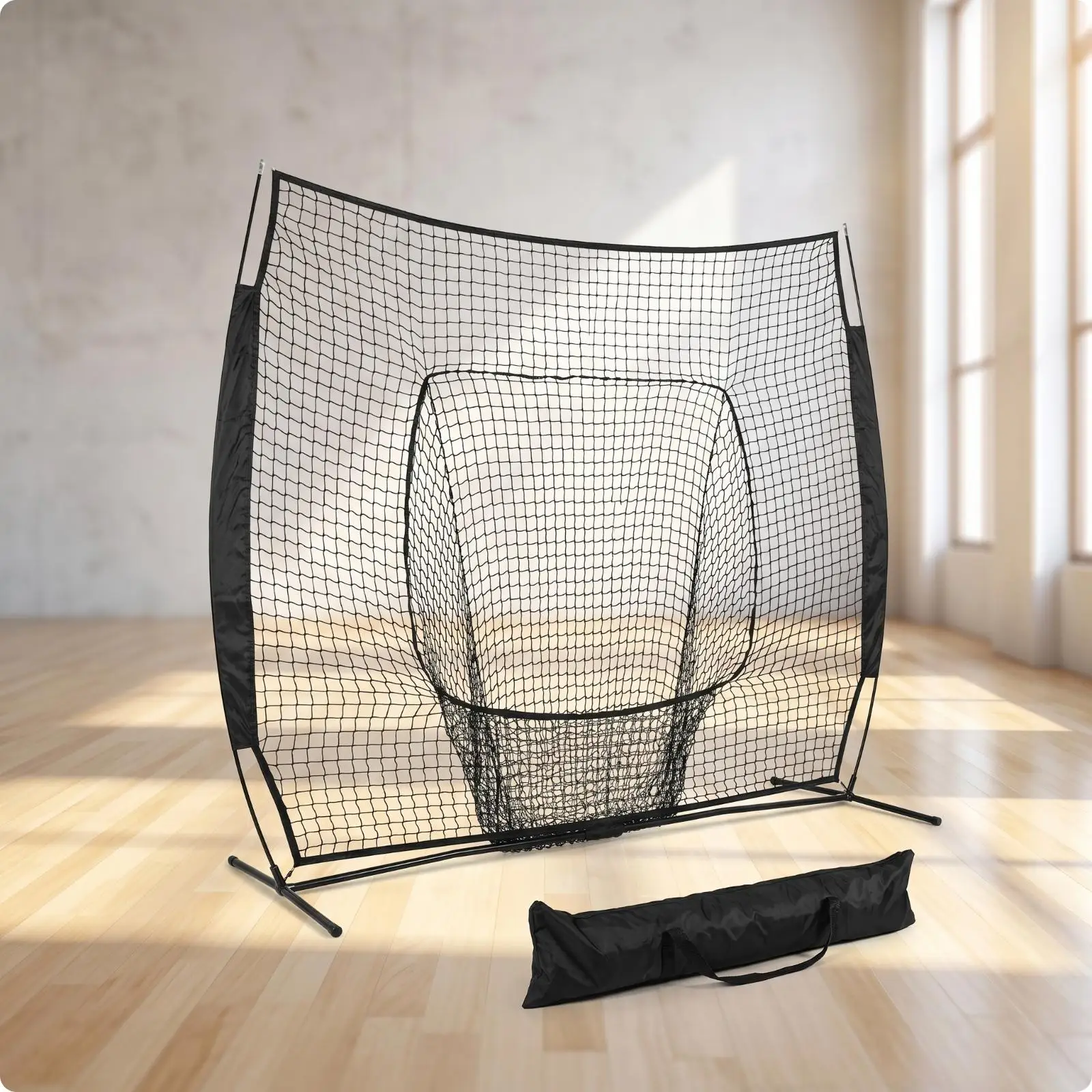 Baseball Rebounder Net Portable Baseball Pitchback Net Easy Setup for Backyard