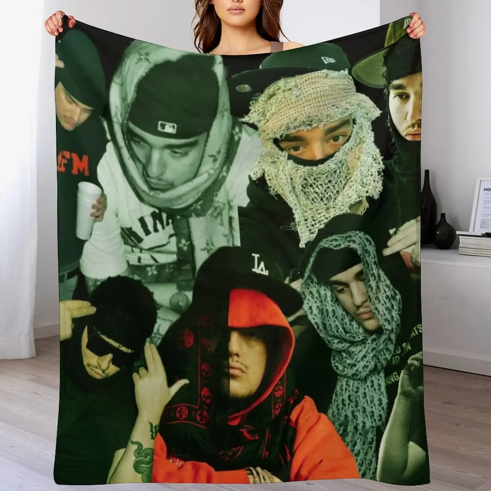 Yeat tribute collage poster design 2022 Throw Blanket Warm Throw Blanket Gift for Anniversary