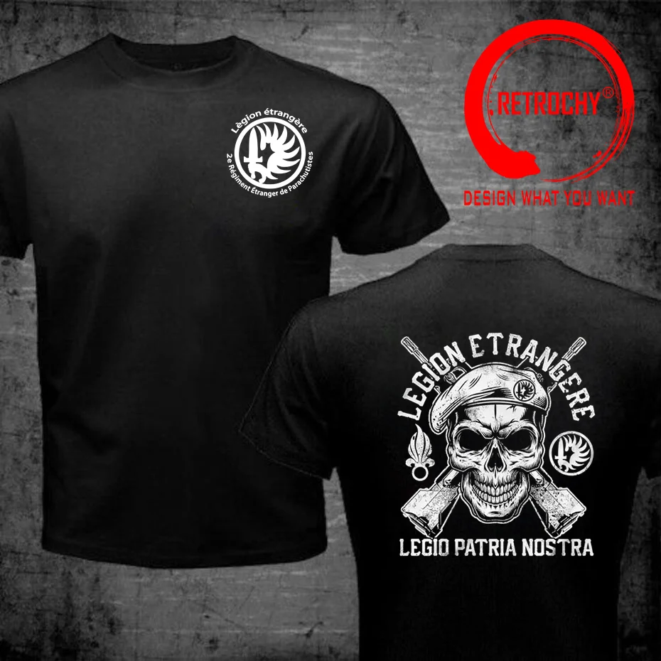 Legio Patria Nostra Legion Etrangere Skull Men T-Shirt French Foreign Legion Shirt Short Sleeve Casual Cotton O-Neck Clothing