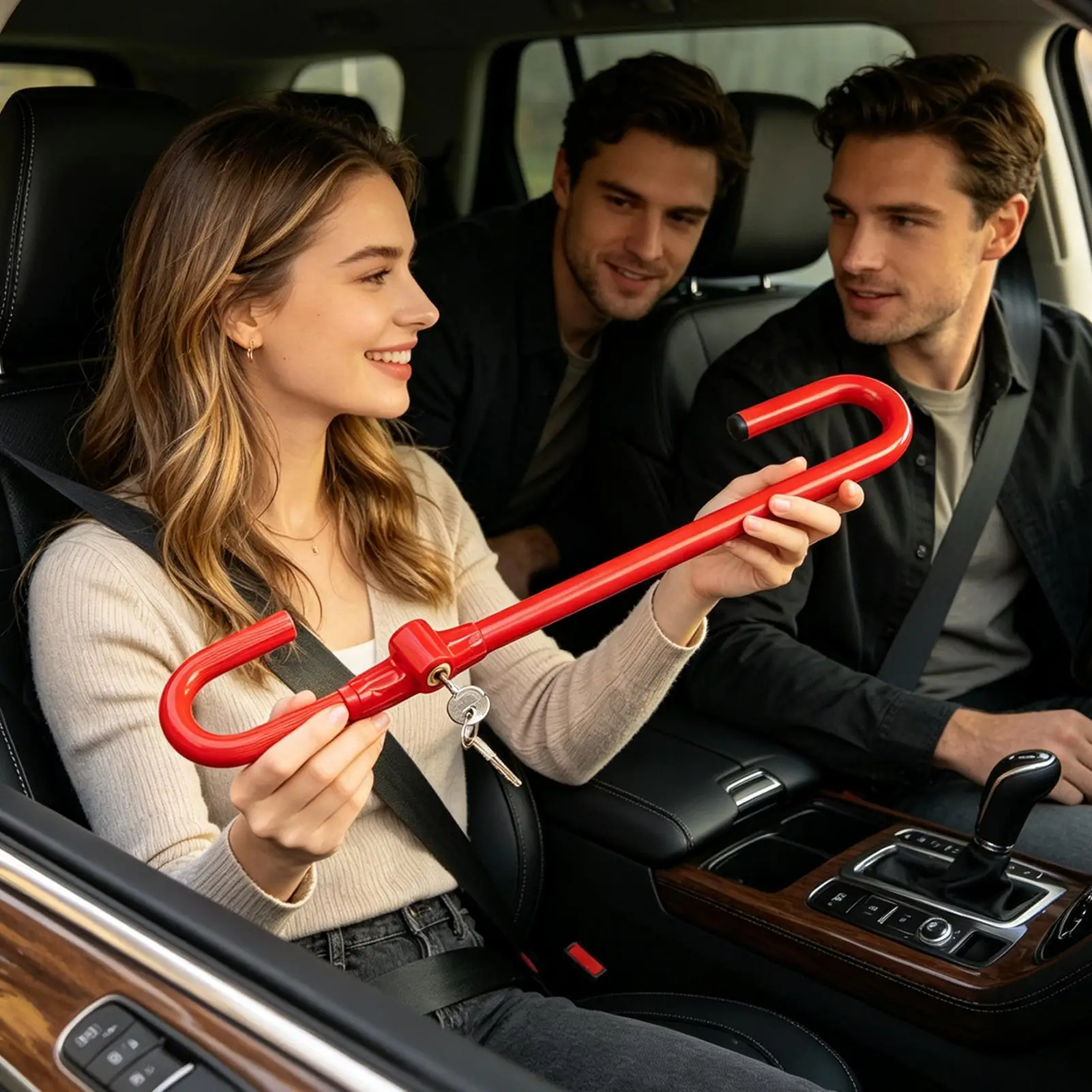 Steering Wheel Lock Anti-Theft Device Brake Pedal Locking With 2 Keys Steering Wheel Lock Anti Theft Device For Trailer Auto