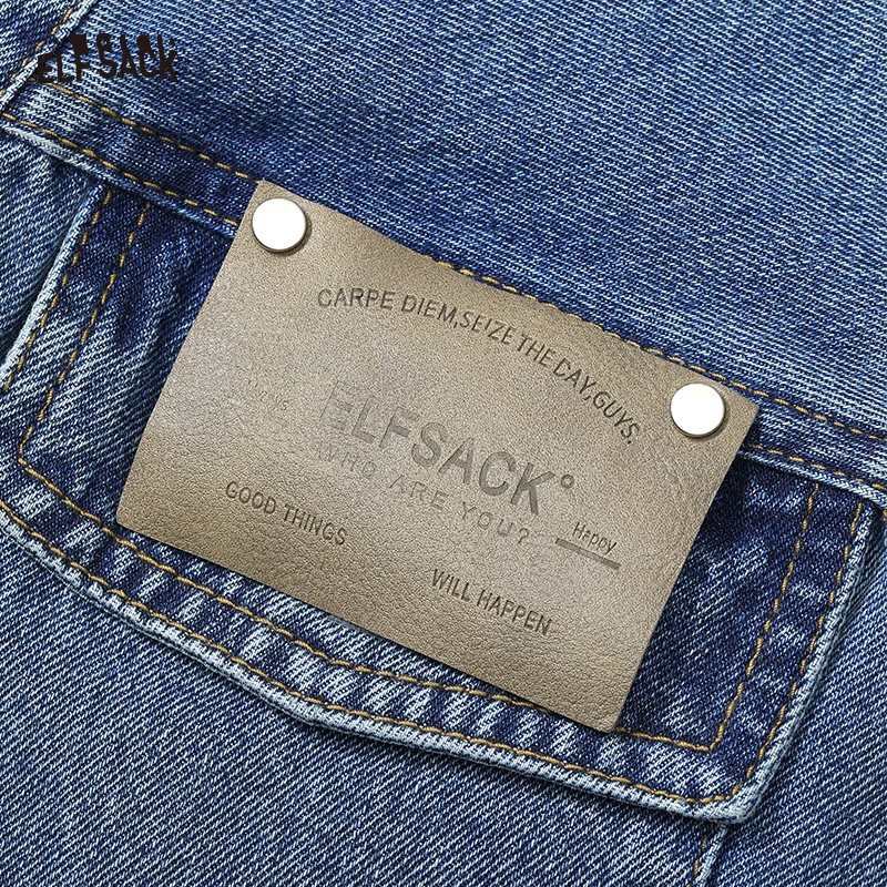 Imagem -05 - Elfsack-cabolsa Jeans Feminino Recortado Lapela Cor Sólida Top Reto Novo Design Grau Garota Legal Primavera 2023