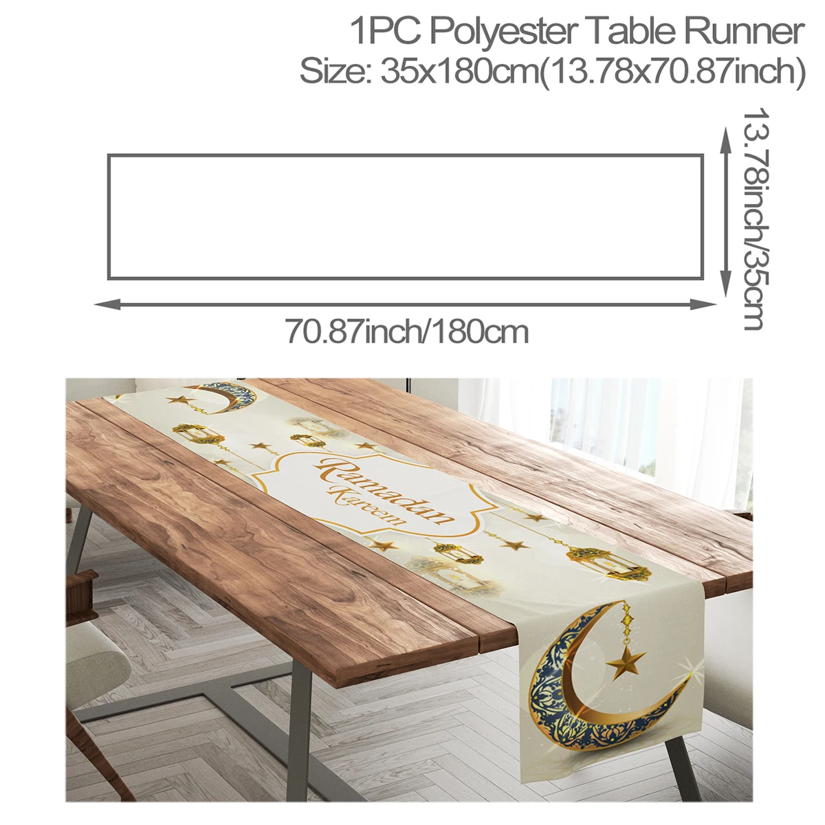 Ramadan Kareem Table Runner Eid Mubarak Tablecloth Dining Room Islam Muslim Party Supplies Ramadan Decoration For Home Eid Al-fi