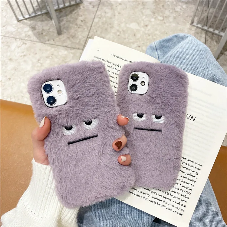 Funny Plush Fur Pattern Soft Phone Case For iPhone 15 14 13 12 mini 11 Pro Max XR XS X 7 8 Plus SE Shockproof Protective Cover