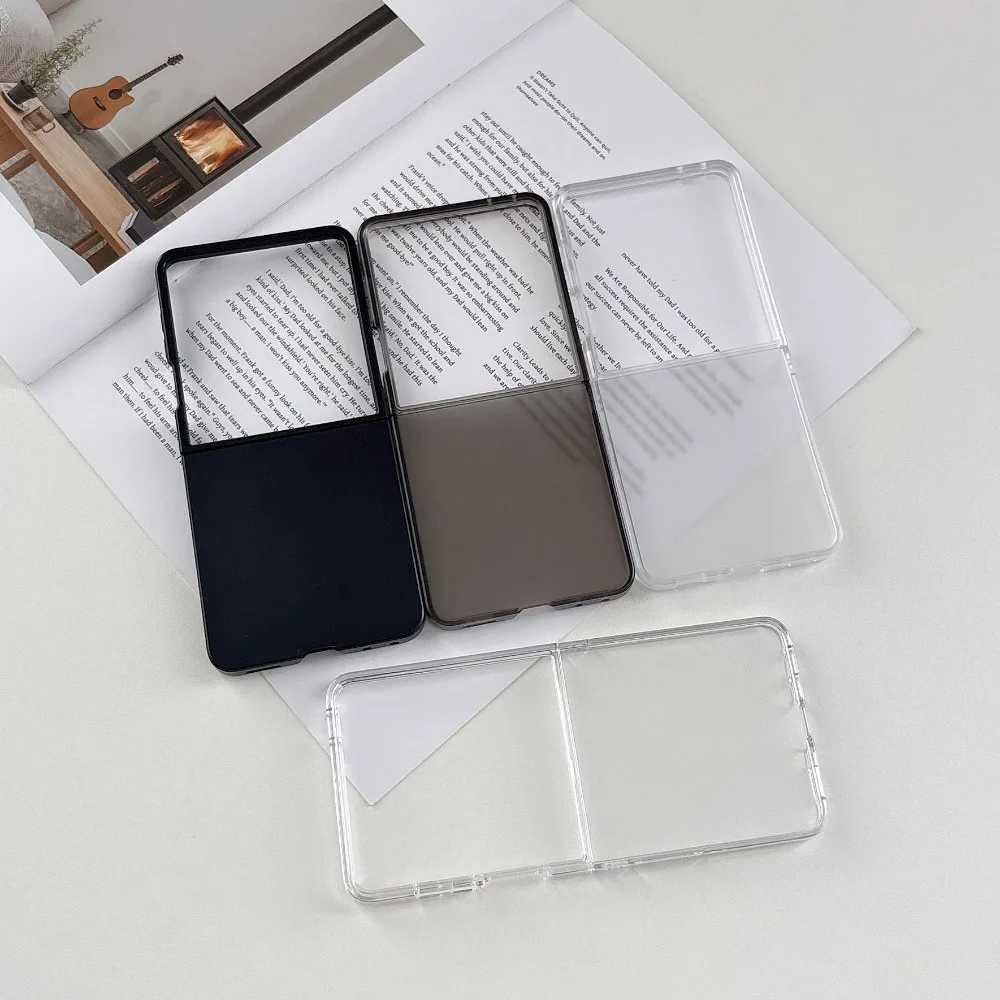Hard PC Phone Case For Samsung Galaxy Z Flip 8 7 FE 6 5 4 3 Flip8 Flip7 5G Clear Matte Shockproof Transparent Protective Cover