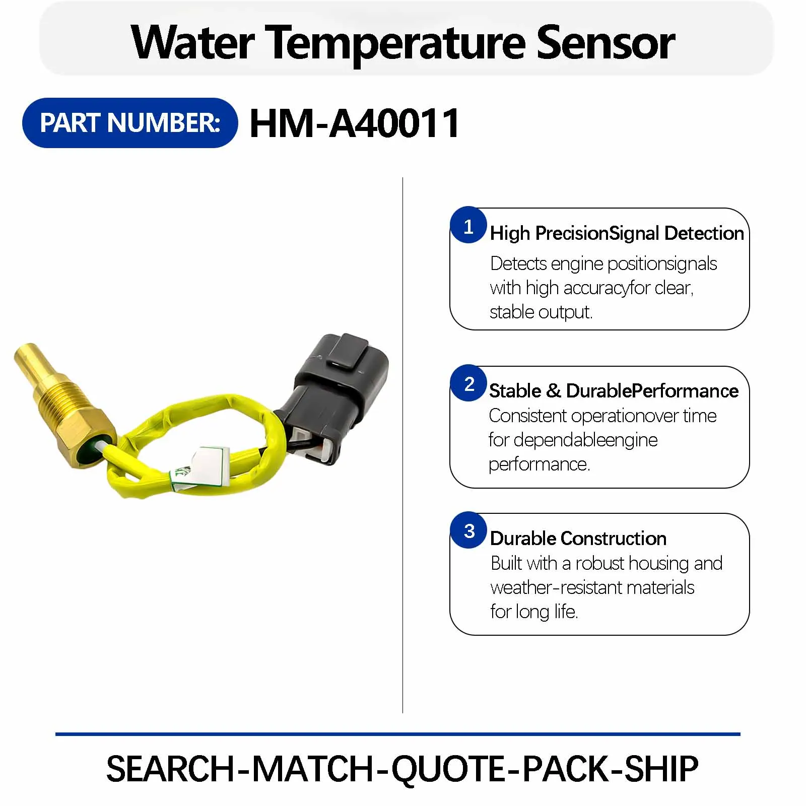 Water Temperature Sensor HM-A40011 For Komatsu PC200-6（6D95） PC100-5 PC200-5 Excavators