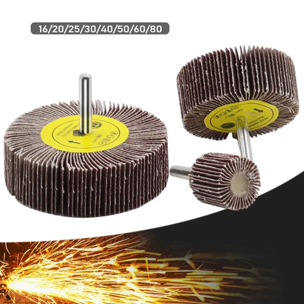 16-80mm 6mm Shank 80 Grit Sanding Flap Wheel Disc Abrasive Grinding Wheel Accessories Sandpaper Polishing Tools