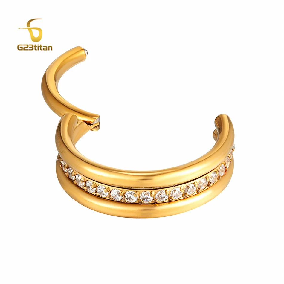 فاخر الزركون 1.2 مللي متر 16 جرام G23 التيتانيوم متمحور الجزء الدائري 8 مللي متر 10 مللي متر الأذن هوب الغضروف الزنمة اللولب القرط الحاجز ثقب المجوهرات #4