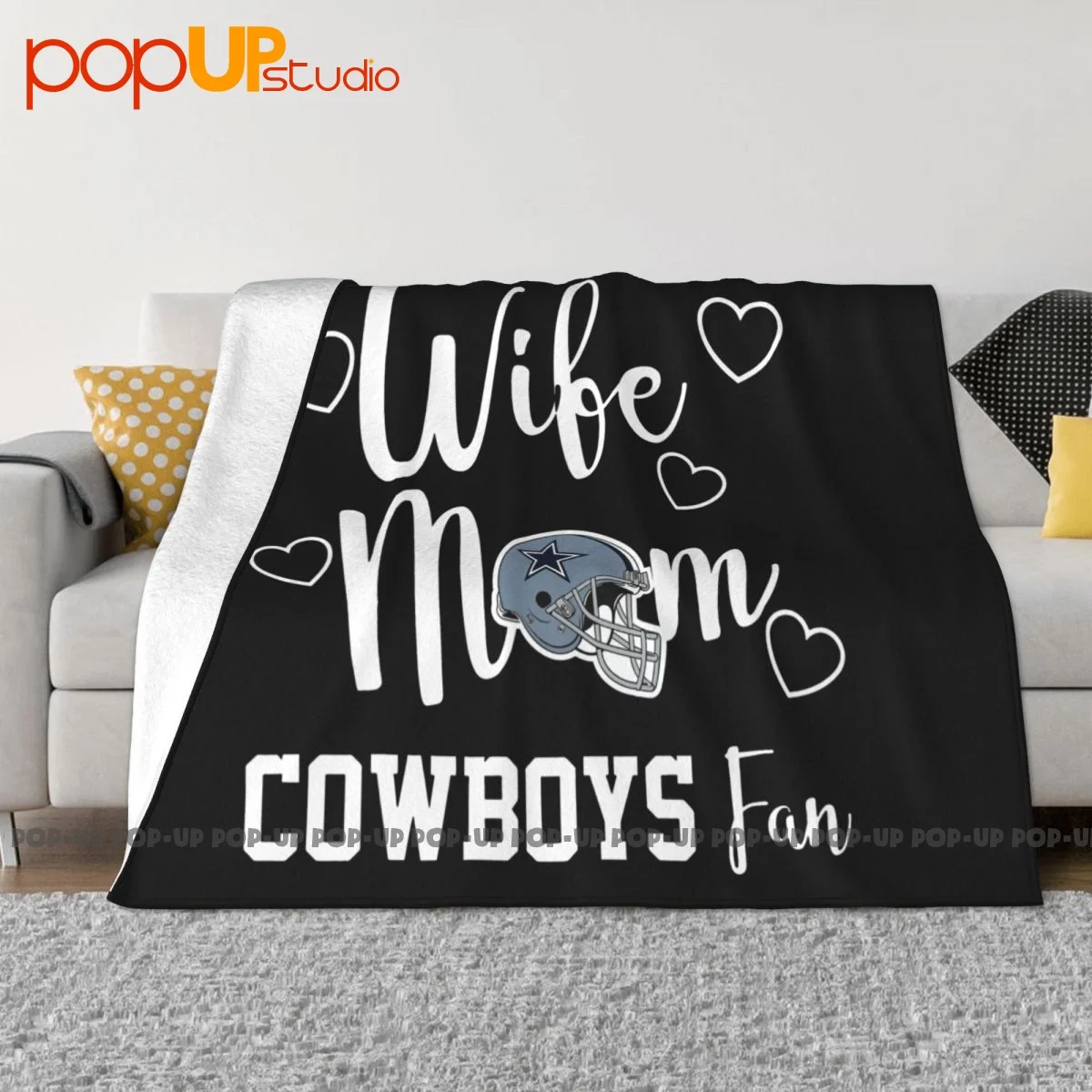 Wife Mom Cowboy Fan Football Dallas Blanket Textile New Style Faux Fur Throw