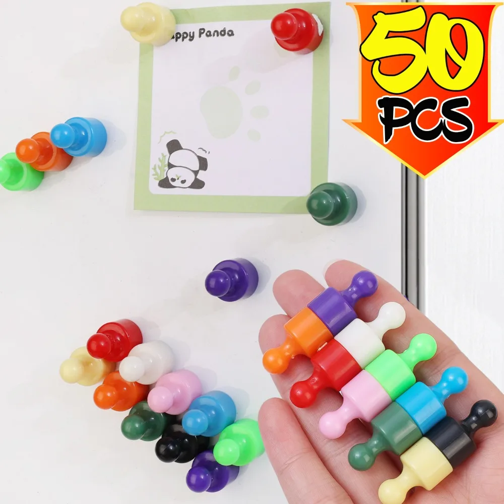 50/10 pçs ímãs de geladeira ímãs fortes alfinetes de neodímio colorido ganchos magnéticos domésticos escritório quadro branco otário polegar