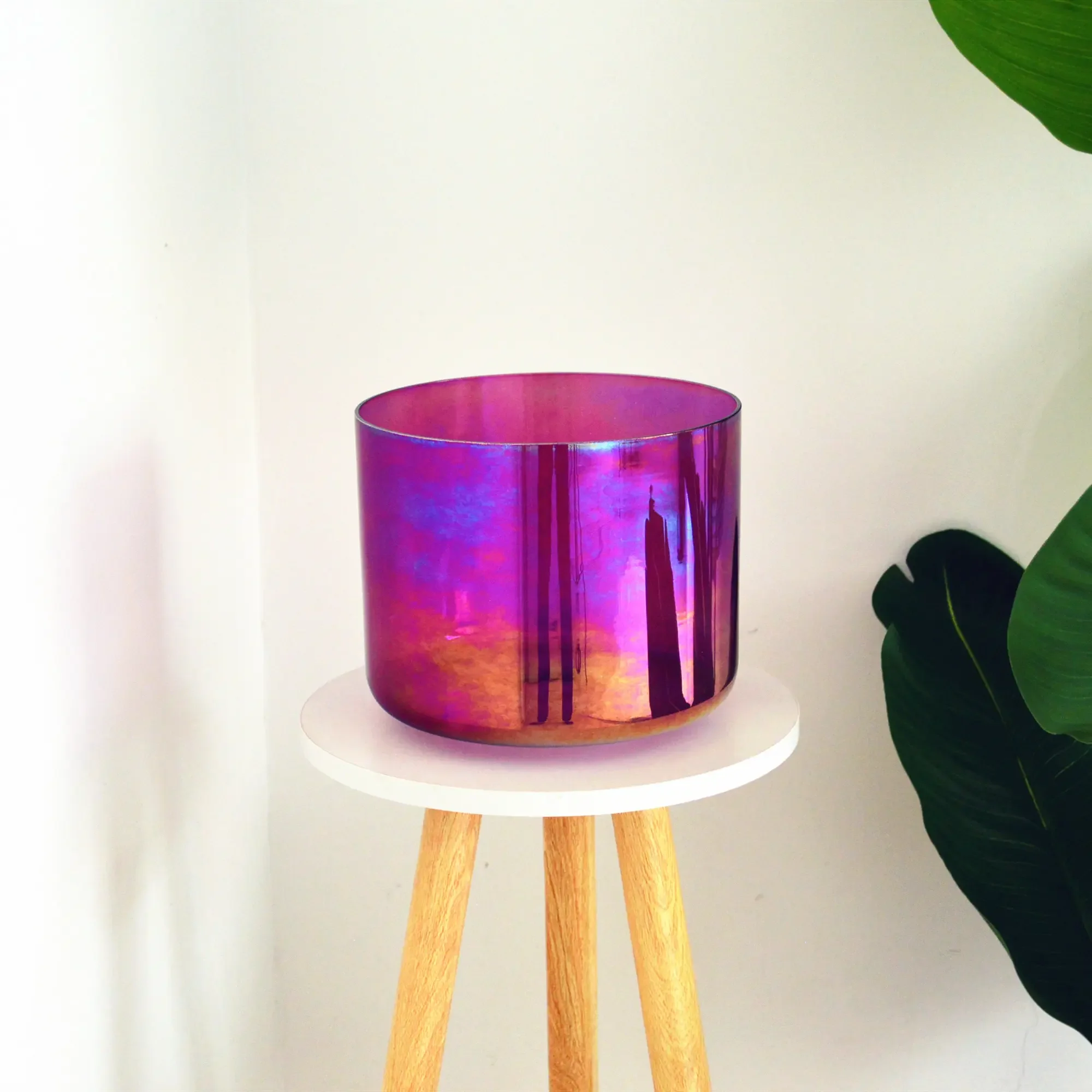 

7.25" B Note Crown Chakra Cosmic Light Ruby Clear Quartz Crystal Singing Bowl