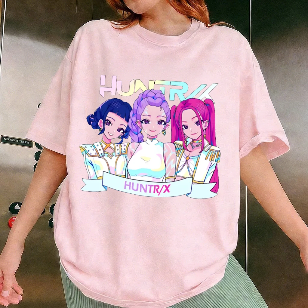 

2026 Kpop Demon Hunters Anime Graphic T Shirt Men Women Loose Cotton Short Sleeve Tee Y2k Streetwear Casual Tops Summer Fashion