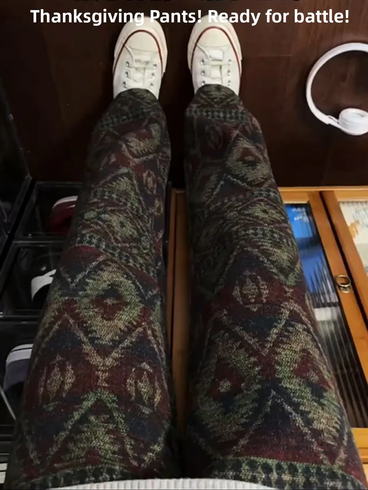 

Thiened Knitted Men's Sweatpants Autumn Winter Vintage Straight Leg Wide Leg Casual Pants Ethnic Sle Faion Trend