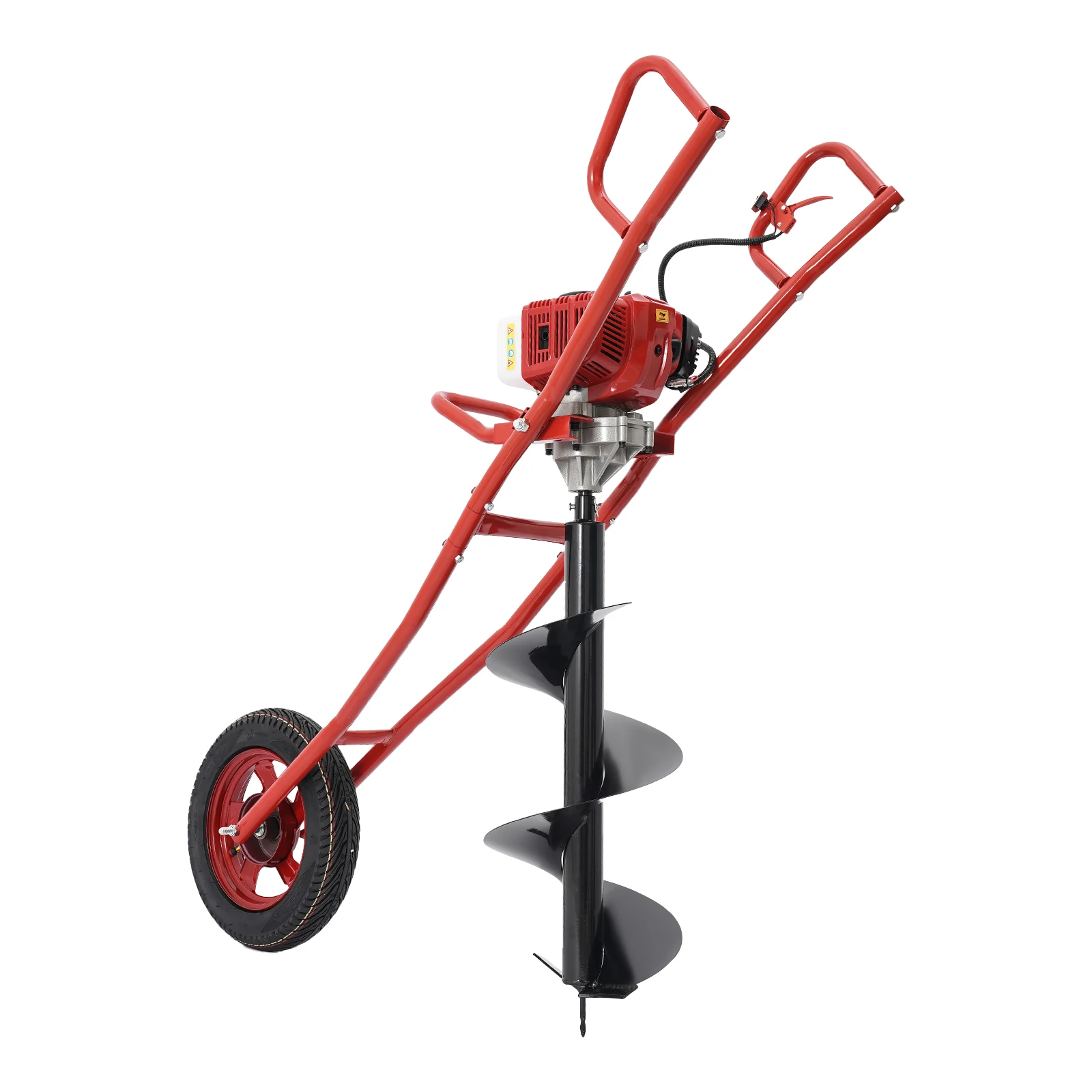 52CC 1.46KW Earth Drill with Wheel Auger Bit Portable for Fence Post Planting Excavation Projects