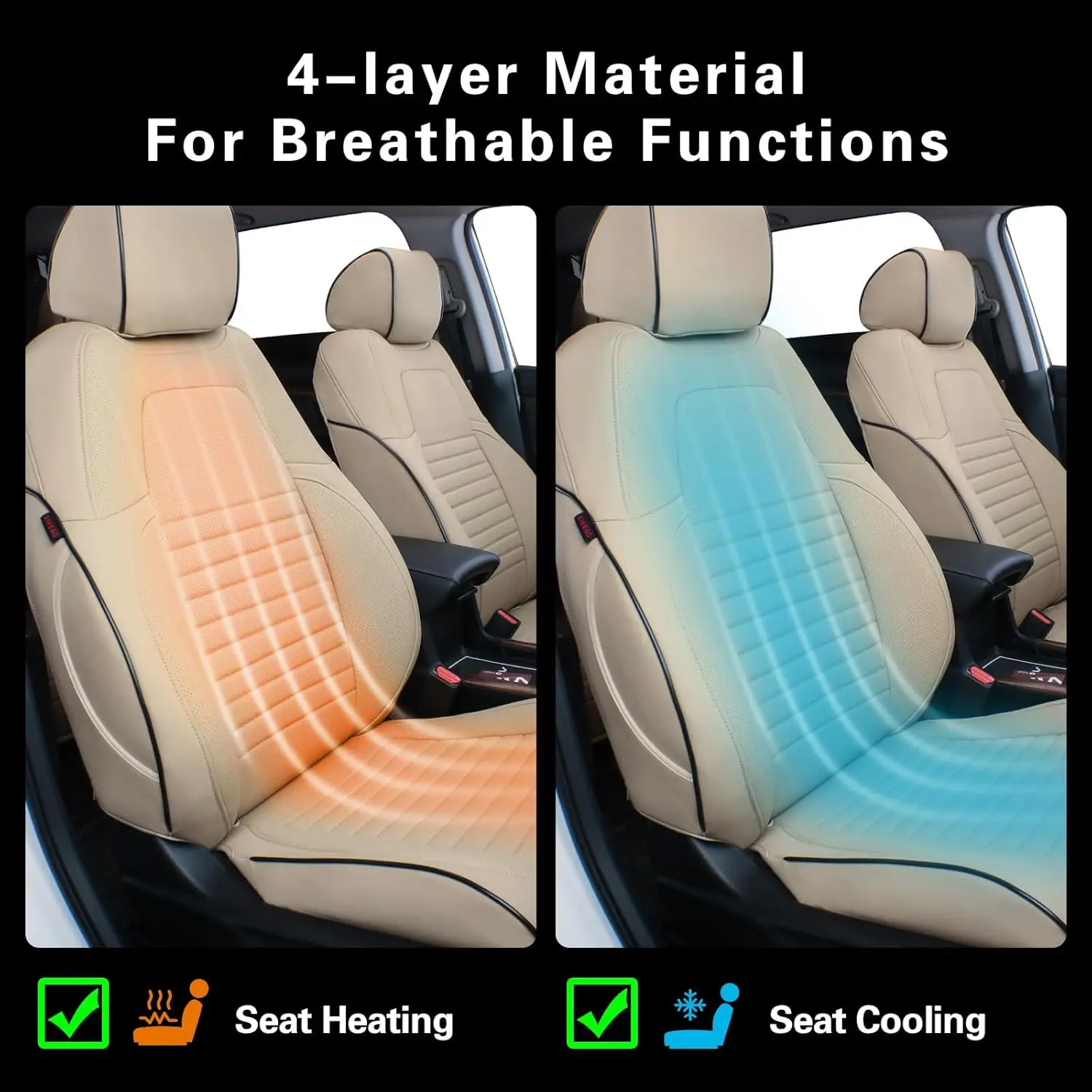 EKR Custom Fit Car Seat Covers Leather Full Set For Honda CRV 2017 2018 2019 2020 2021 2022 Waterproof Leather Cushion Seat Protective Cover