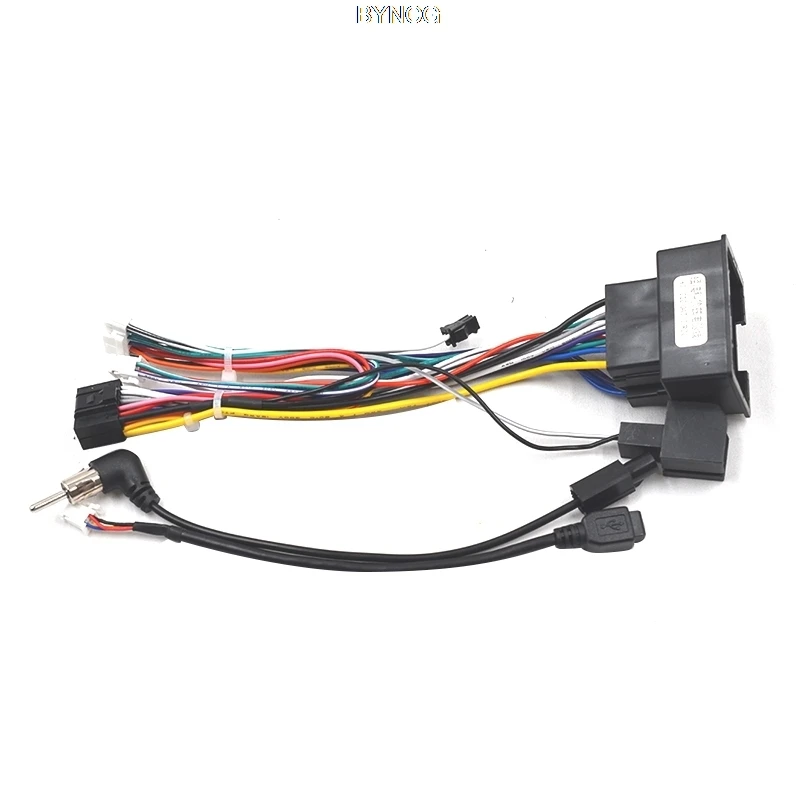 Car Media Android Radio Player 16Pin Wire Harness With Canbus Box For Chevrolet Trax Cruze Aveo Buick Regal Power Cable