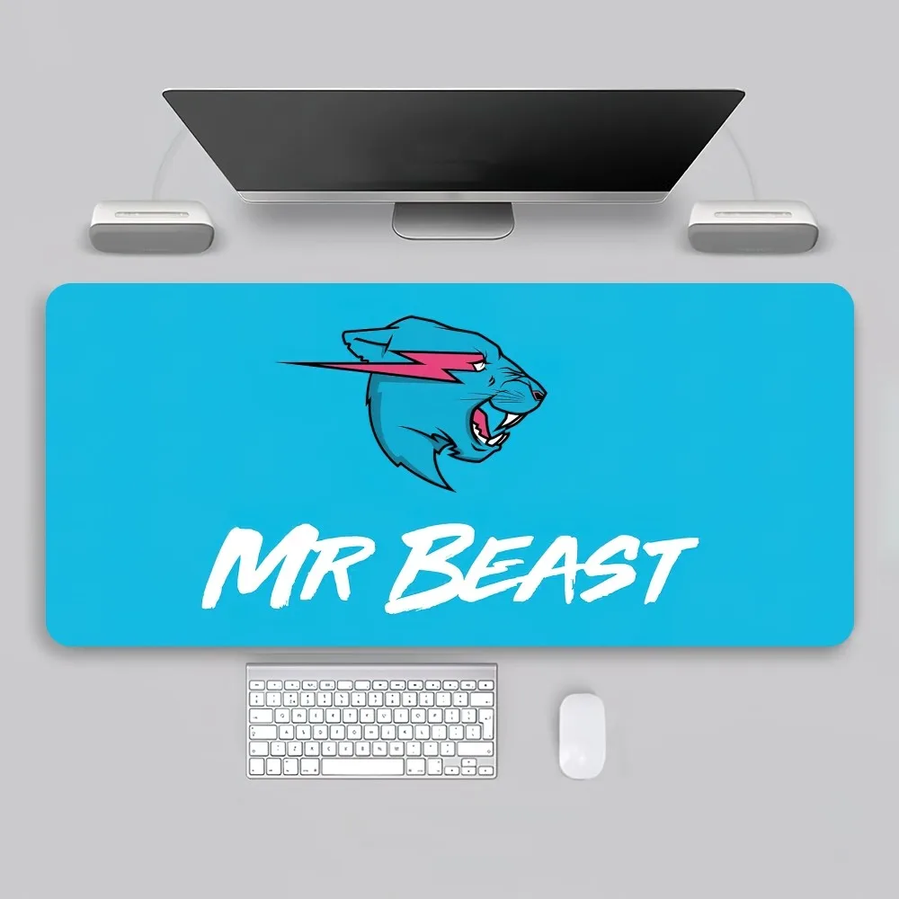 Influencer M-MrBeast-s Social Media Cool Mouse Pad Game Office Large PC Keyboard Rubber Big Desk Computer Laptop Table Mousepad