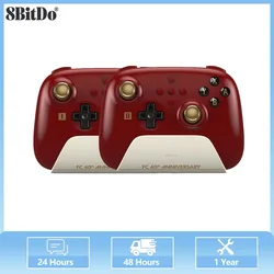 8bitdo FC40 I/II Ultimate Bluetooth Controller, 10 ° aniversario, estilo chino, Retro, celebraciones, Gamepad con base de cargador