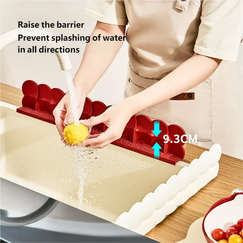 Durable Silicone Water Tank Baffle Waterproof And Elevated Splash Guard Adhesive Water Tank Overflow Strip Kitchen Water Tank