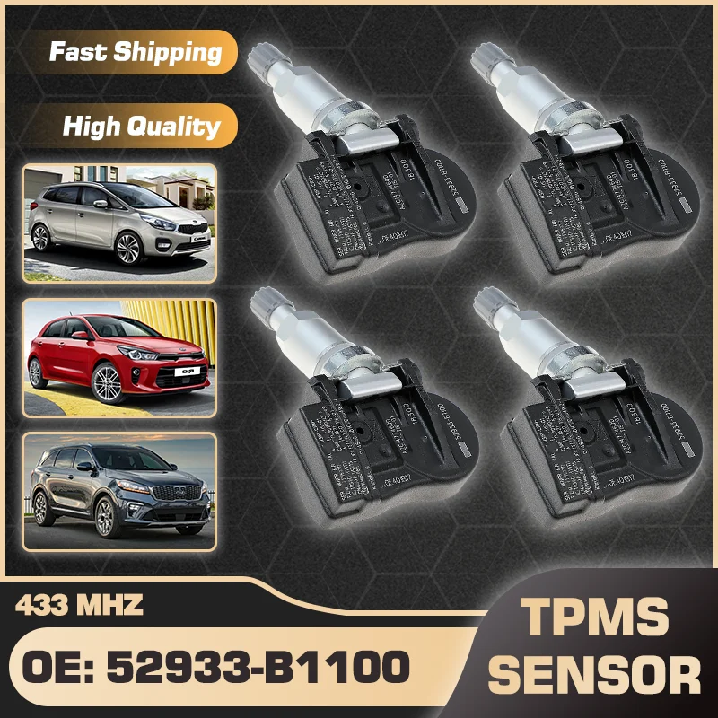 

433 MHz For Kia Carens 2012-2020 Kia Rio 2018-2019 Kia Sorento 2013-2020 TPMS Tire Pressure Monitor Sensor System 52933-B1100