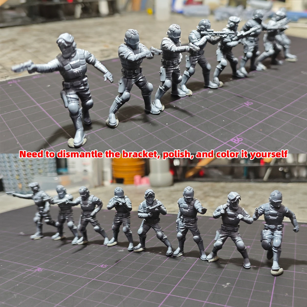 1/35 1/48 1/72 Maßstab Modellbausatz 3D Harz Miniatur-Soldatenfiguren Diorama Unbemalt SciFi Human Exploration Squad DIY – Detail 7