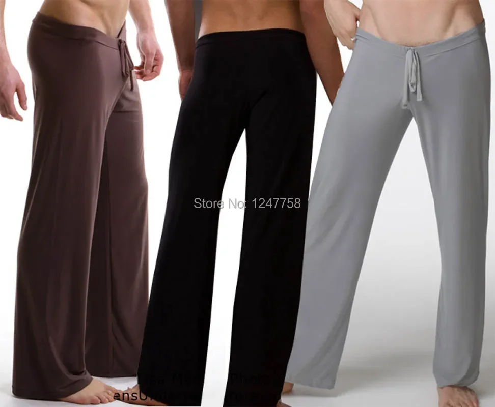 

New Sexy Men Home Clothing Pajama Lounge Pant Silky Sleepwear Elegant Sexy Living Hanging Size M L XL