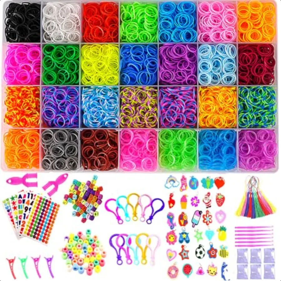 

12080+ Loom Bands Kit Rubber Bands for Bracelet Making Kit DIY Art Craft Loom Bracelet Kit 2025 Creativity Birthday Gift Ideal