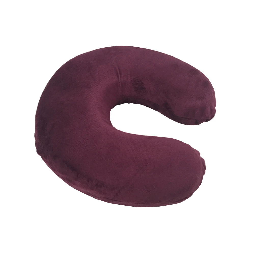 

Memory U-Shaped Neck Pillow Cushion Cervical Support Travel Pillow 28X28X9Cm Wine Red Removable Cover Comfortable For Office