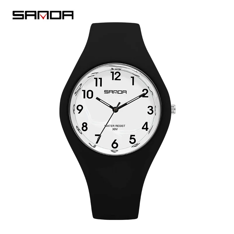 Fashion Sanda Top Brand Women\'s Simple Women Luxury Waterproof Quartz Watches Ultra-thin Design Ladies Wristwatches Reloj Mujer