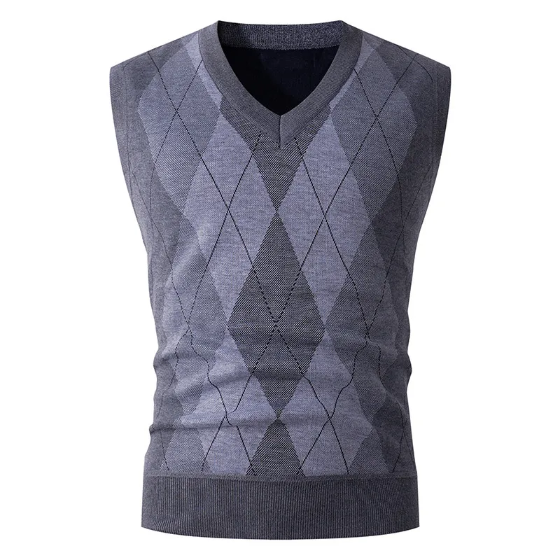 

Мужской вязаный жилет 2025 V-Ne Svel round Ne Повседневный свитер среднего возраста и ly Осень-зима Новый Sle Warmth Prote...
