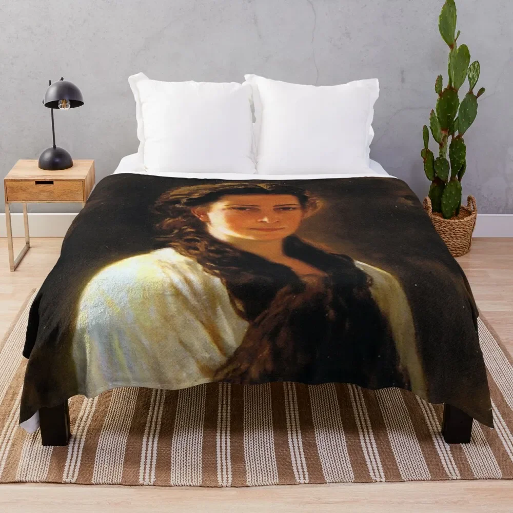 

Portrait of Sisi Empress by Riegele Throw Blanket Decorative Sofas Cute Blankets