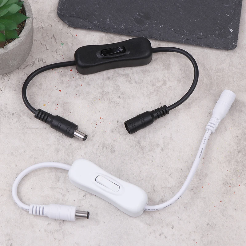 30cm Inline 304 Switch With Female Male Power Extension Cable DC 5.5x2.1MM Connector Switch 5V 12V 24V For CCTV LED Strip Light~
