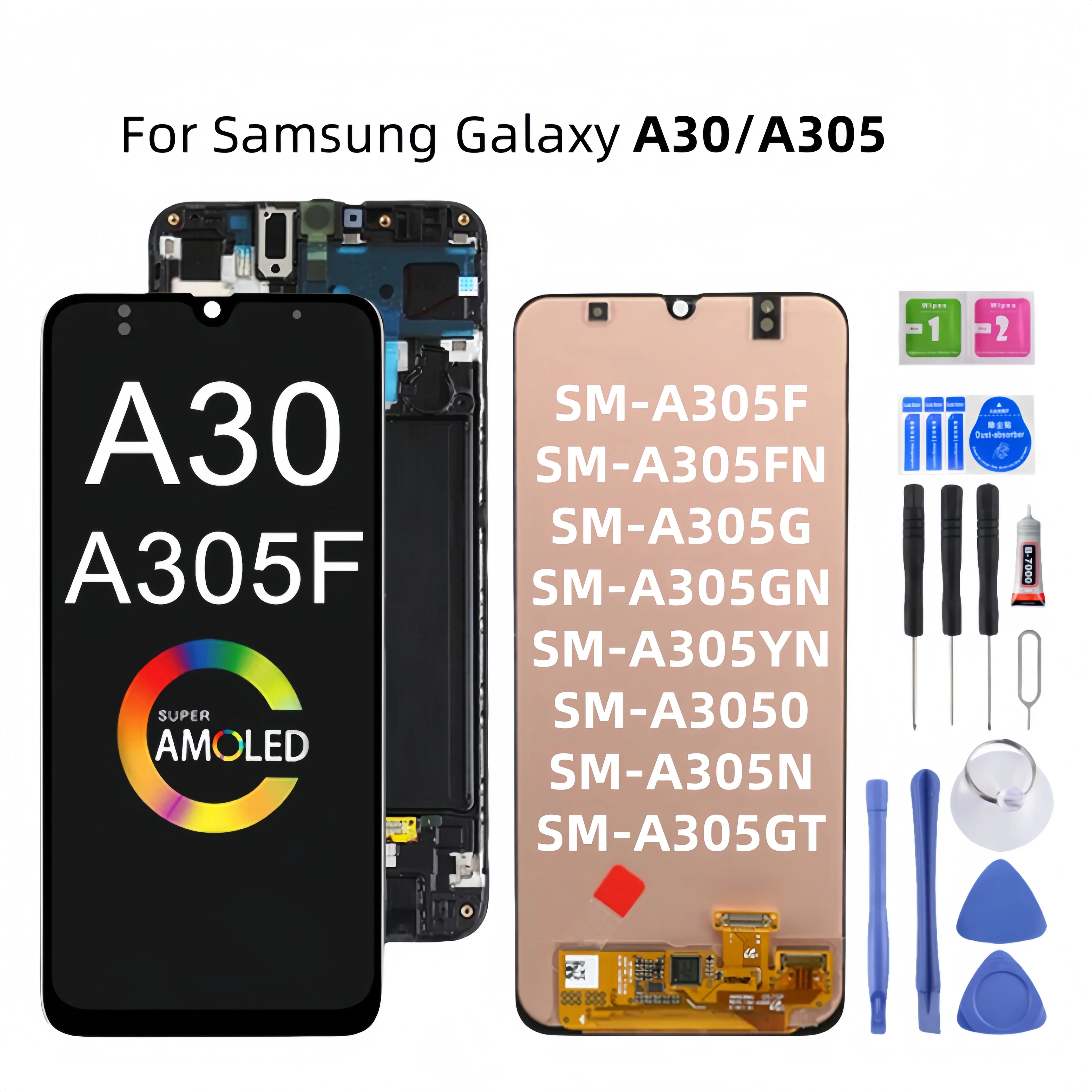 

LCD Display Touch Screen Digitizer Assembly Replacement，Fit for Samsung Galaxy A30, A305F, SM-A305FN, A305G, A305YN, A3050