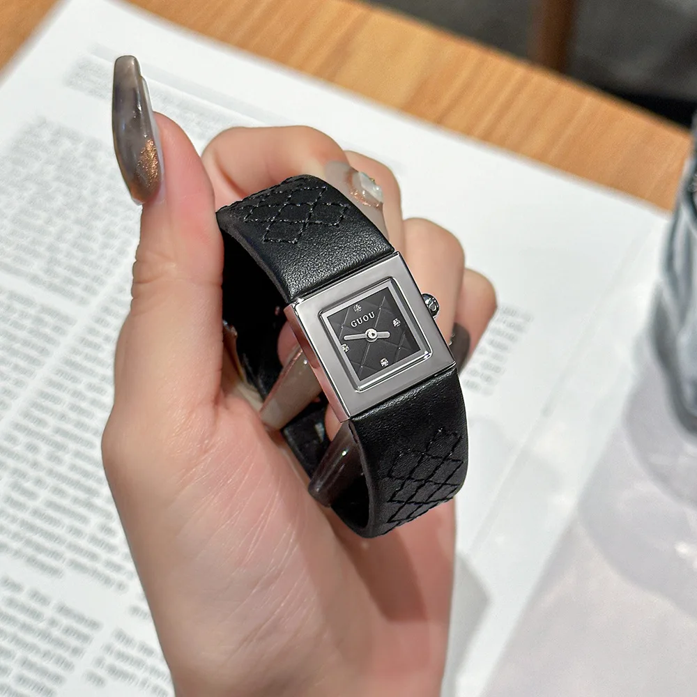 New Women'S Watch, Simple And Stylish Small Square Luxury Women'S Quartz Watch, Square Leather Strap Watch, Women'S Gift.